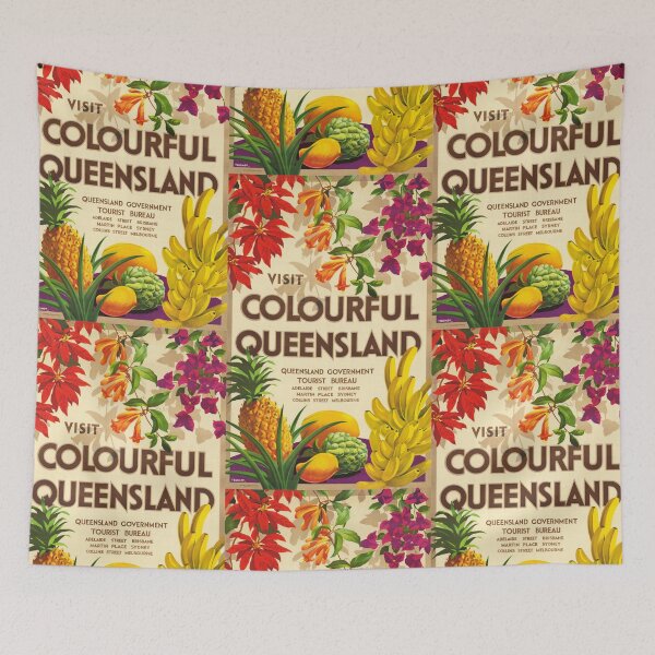 Item preview, Colourful Queensland Australia Tropical Fruit and Flora Poster designed and sold by karwilberevivalcollection.