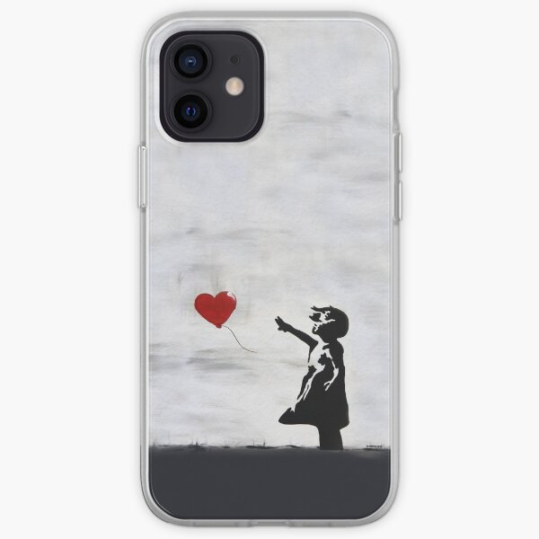 Banksy Girl with heart balloon graffiti ORIGINAL WALL street art HD HIGH QUALITY ONLINE STORE iPhone Soft Case