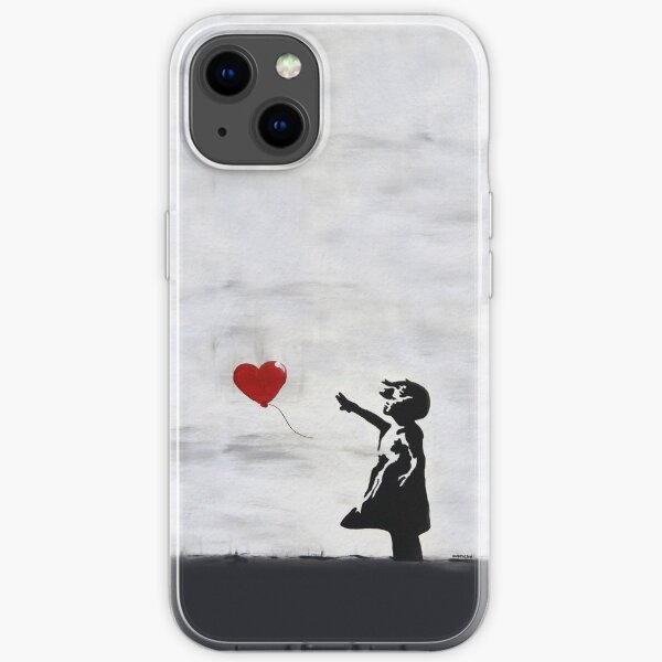 Banksy Girl with heart balloon graffiti ORIGINAL WALL street art HD HIGH QUALITY ONLINE STORE iPhone Soft Case