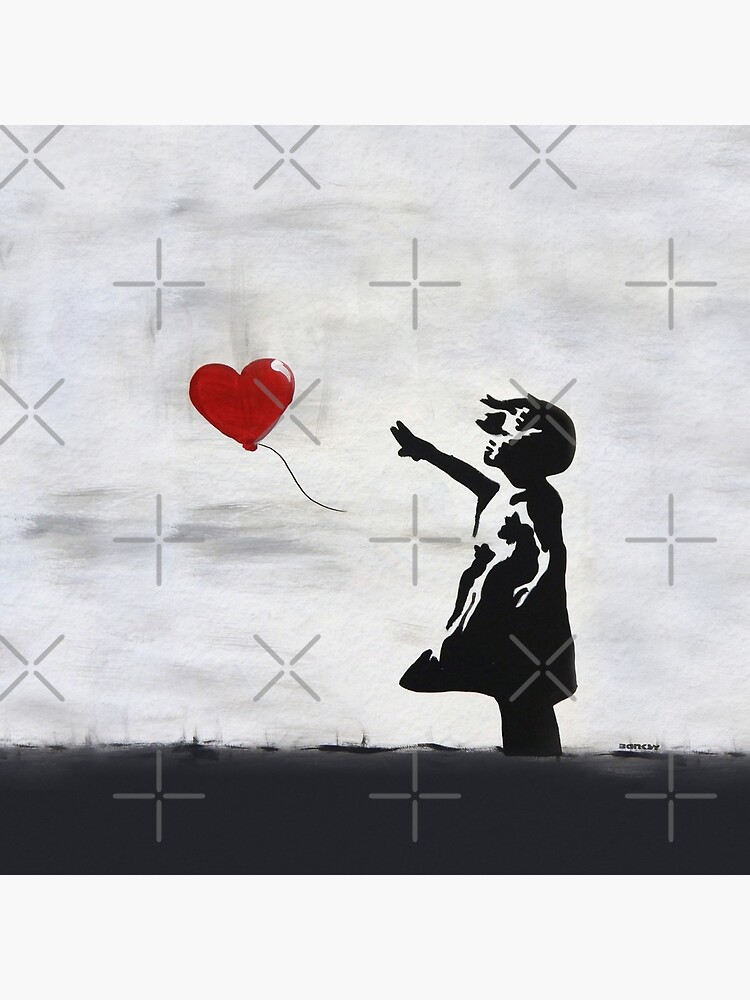 Banksy Girl with heart balloon graffiti ORIGINAL WALL street art HD HIGH QUALITY ONLINE STORE by iresist