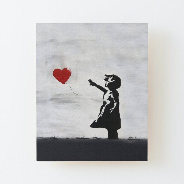 Banksy Girl And Balloon Foil print Black Red Graffiti Wall Art Home Decor Poster