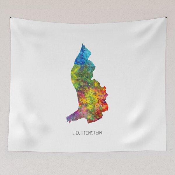 Artikelvorschau, Liechtenstein Watercolor Map entworfen und verkauft von ArtPrints.