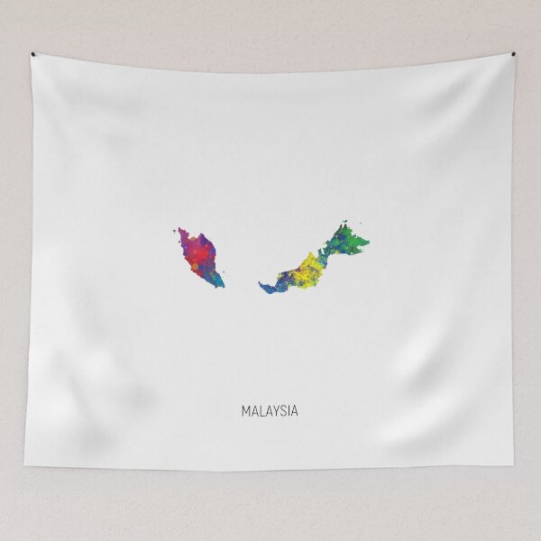 Item preview, Malaysia Watercolor Map designed and sold by ArtPrints.