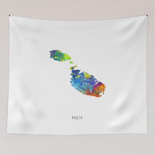 Item preview, Malta Watercolor Map designed and sold by ArtPrints.