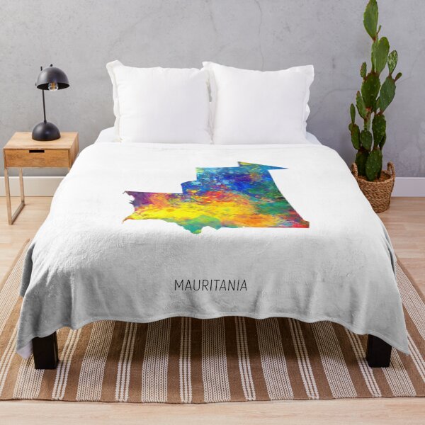 Artikelvorschau, Mauritania Watercolor Map entworfen und verkauft von ArtPrints.