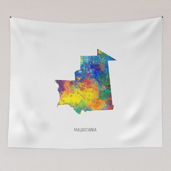 Item preview, Mauritania Watercolor Map designed and sold by ArtPrints.