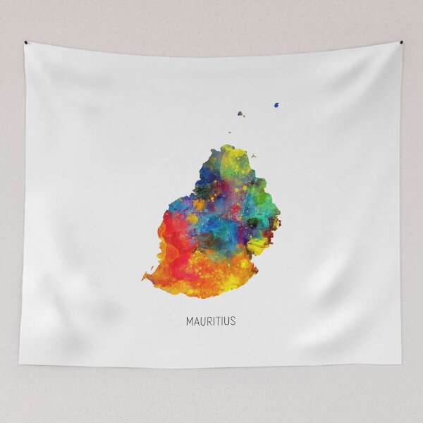 Item preview, Mauritius Watercolor Map designed and sold by ArtPrints.