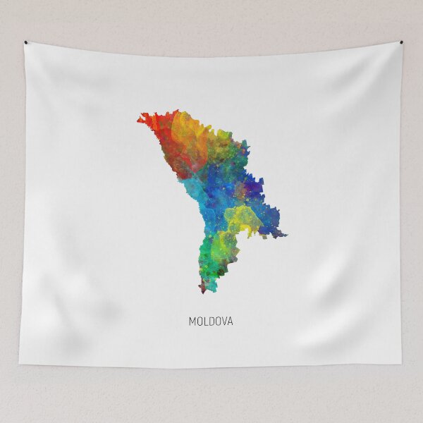 Item preview, Moldova Watercolor Map designed and sold by ArtPrints.