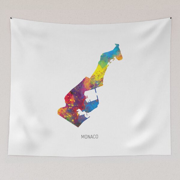 Item preview, Monaco Watercolor Map designed and sold by ArtPrints.