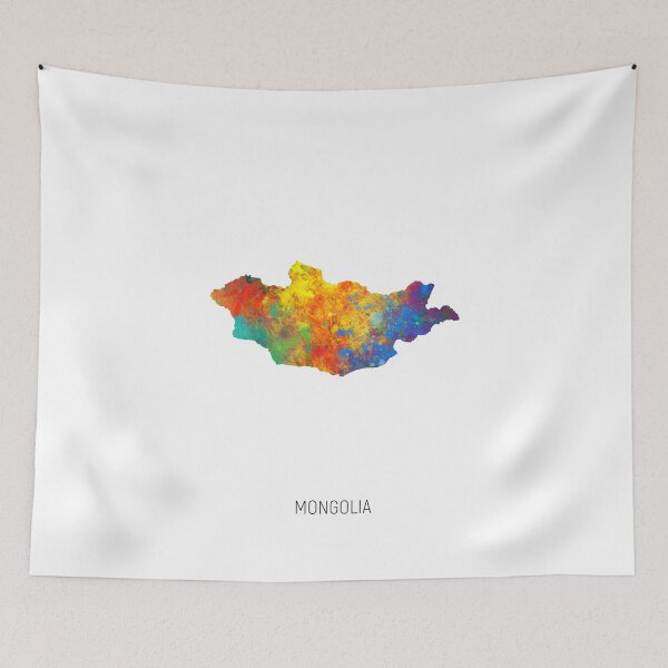 Item preview, Mongolia Watercolor Map designed and sold by ArtPrints.