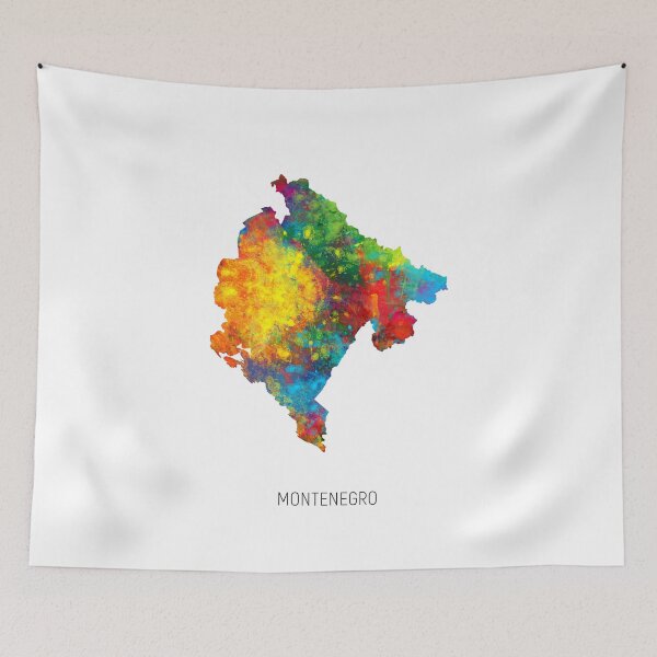 Item preview, Montenegro Watercolor Map designed and sold by ArtPrints.