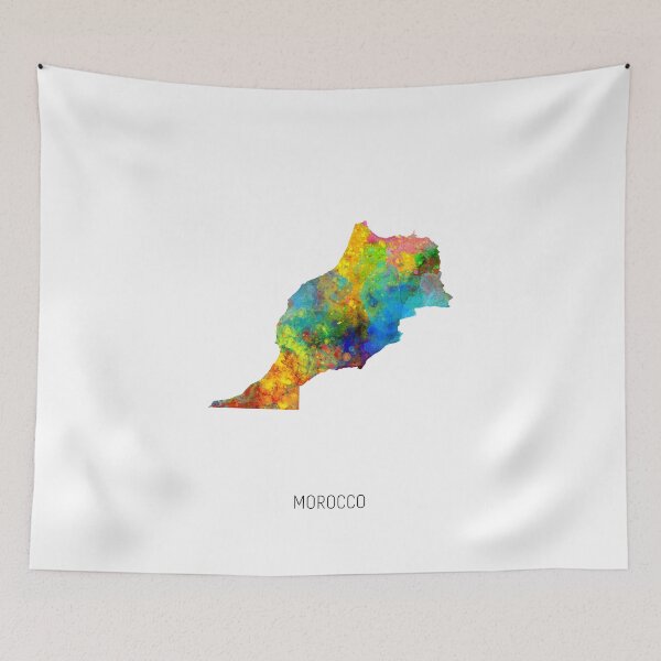 Artikelvorschau, Morocco Watercolor Map entworfen und verkauft von ArtPrints.