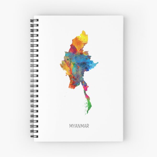 Item preview, Myanmar Watercolor Map designed and sold by ArtPrints.