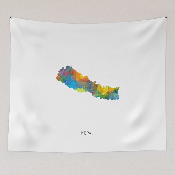 Item preview, Nepal Watercolor Map designed and sold by ArtPrints.