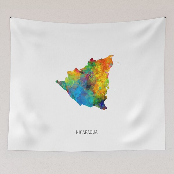 Artikelvorschau, Nicaragua Watercolor Map entworfen und verkauft von ArtPrints.