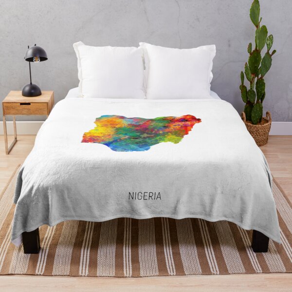 Item preview, Nigeria Watercolor Map designed and sold by ArtPrints.