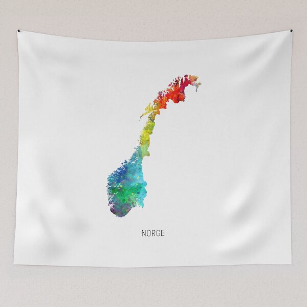 Item preview, Norge Watercolor Map designed and sold by ArtPrints.