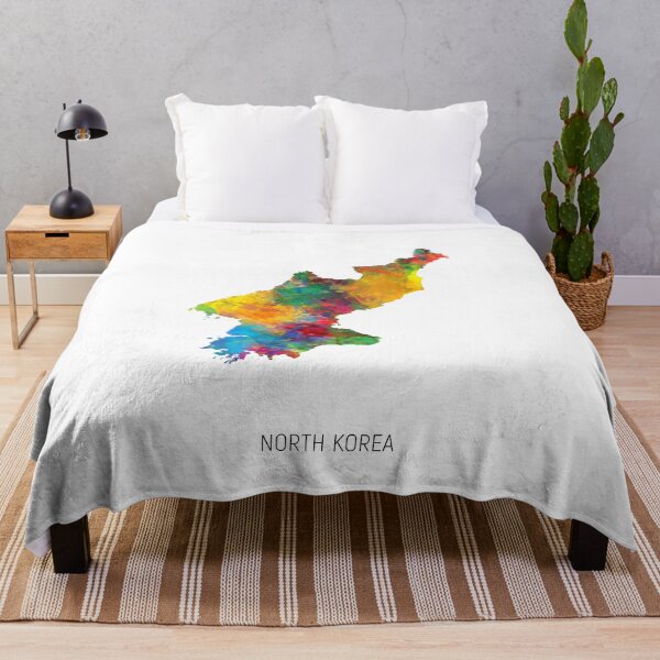 Aperçu de l'œuvre North Korea Watercolor Map créée et vendue par ArtPrints.