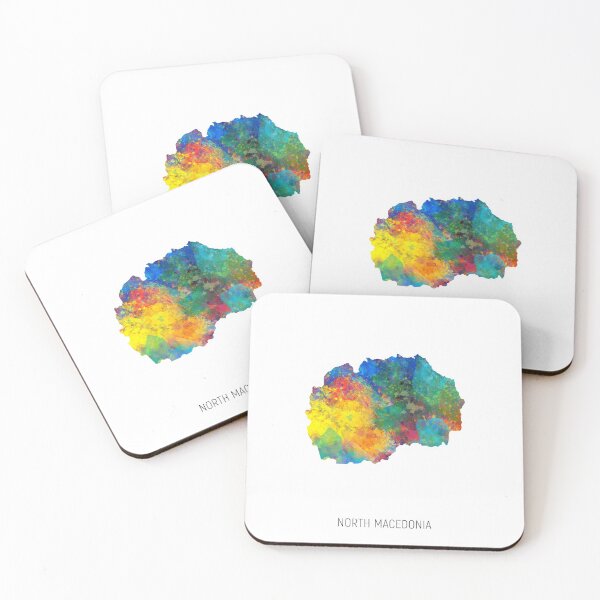 Item preview, North Macedonia Watercolor Map designed and sold by ArtPrints.