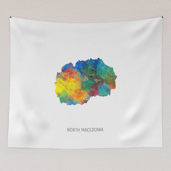 Item preview, North Macedonia Watercolor Map designed and sold by ArtPrints.