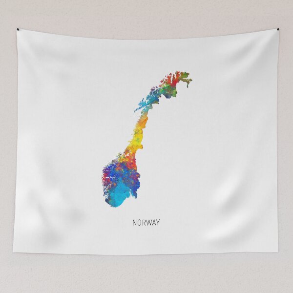 Item preview, Norway Watercolor Map designed and sold by ArtPrints.