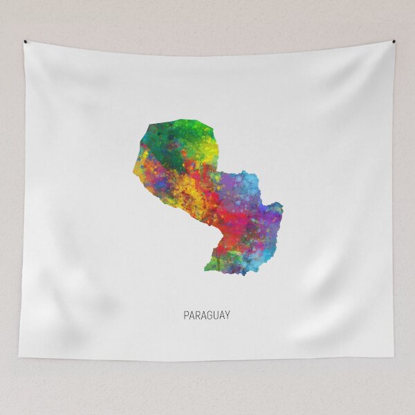 Item preview, Paraguay Watercolor Map designed and sold by ArtPrints.