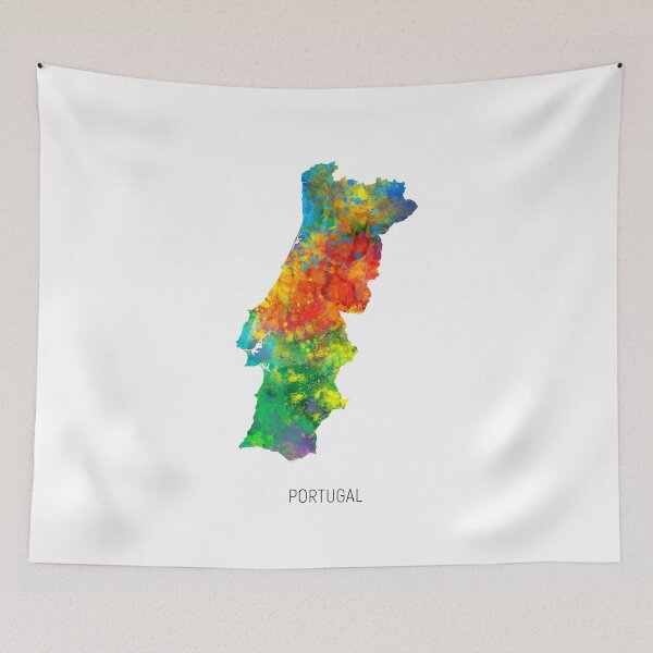 Artikelvorschau, Portugal Watercolor Map entworfen und verkauft von ArtPrints.