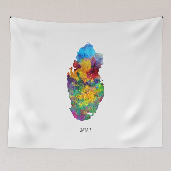 Item preview, Qatar Watercolor Map designed and sold by ArtPrints.