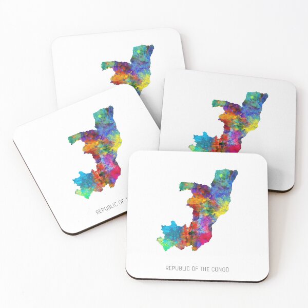 Item preview, Republic of the Congo Watercolor Map designed and sold by ArtPrints.