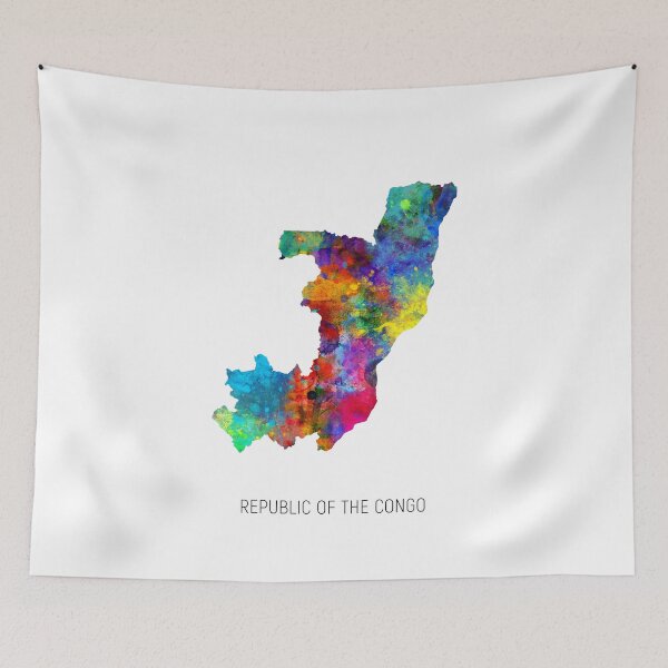 Item preview, Republic of the Congo Watercolor Map designed and sold by ArtPrints.