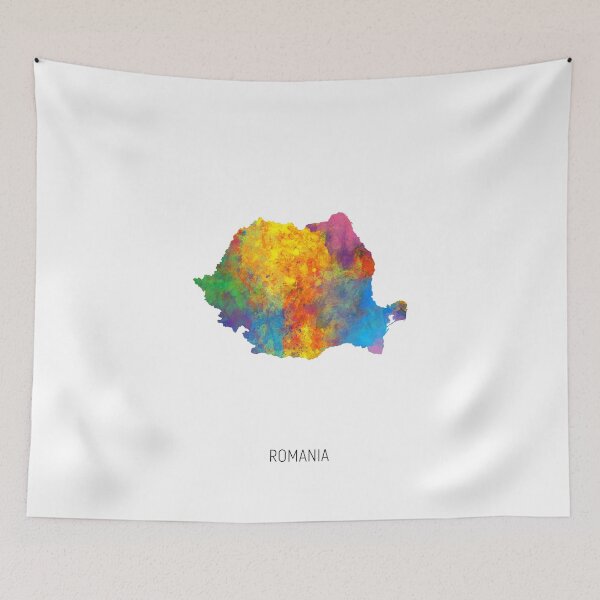 Artikelvorschau, Romania Watercolor Map entworfen und verkauft von ArtPrints.