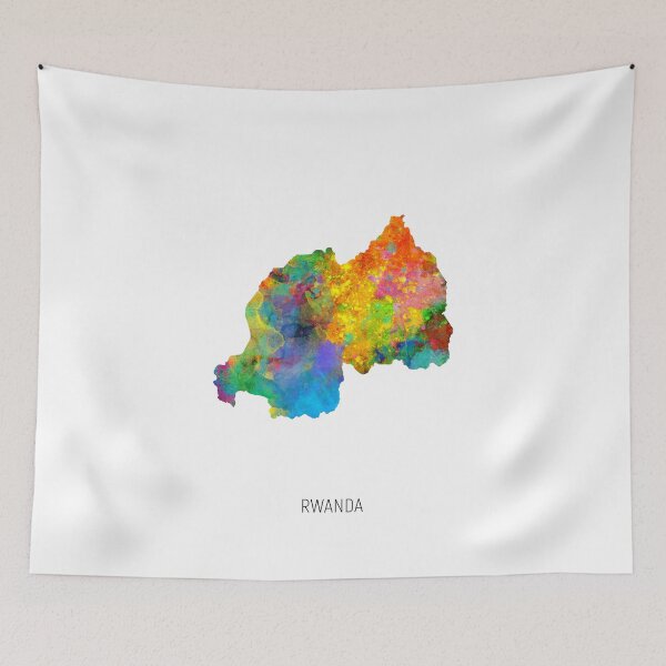 Item preview, Rwanda Watercolor Map designed and sold by ArtPrints.