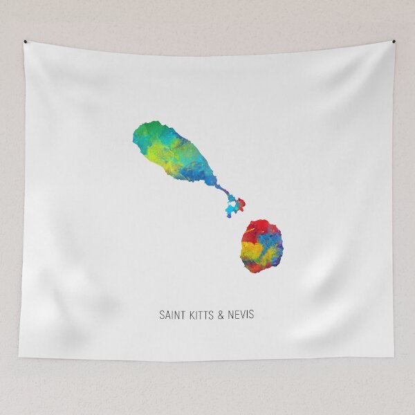 Item preview, Saint Kitts & Nevis Watercolor Map designed and sold by ArtPrints.