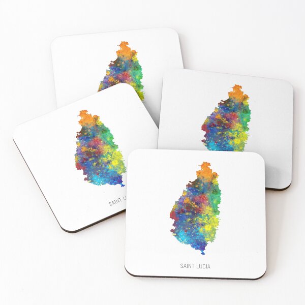 Item preview, Saint Lucia Watercolor Map designed and sold by ArtPrints.