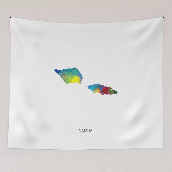 Artikelvorschau, Samoa Watercolor Map entworfen und verkauft von ArtPrints.