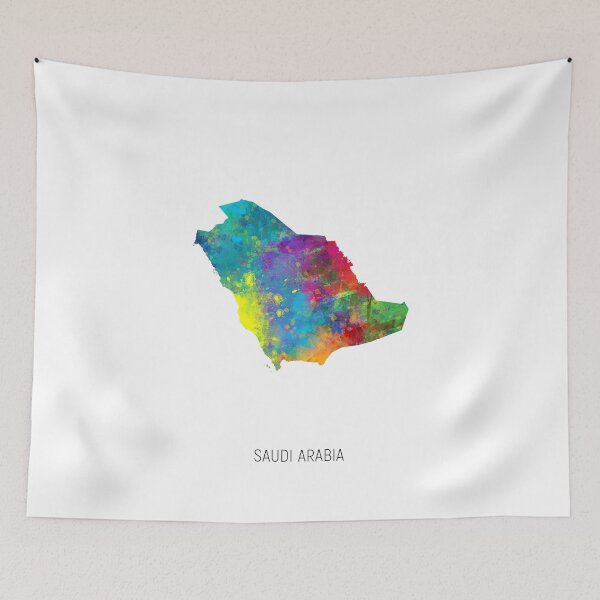 Item preview, Saudi Arabia Watercolor Map designed and sold by ArtPrints.