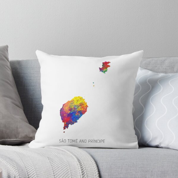 Item preview, São Tomé and Príncipe Watercolor Map designed and sold by ArtPrints.