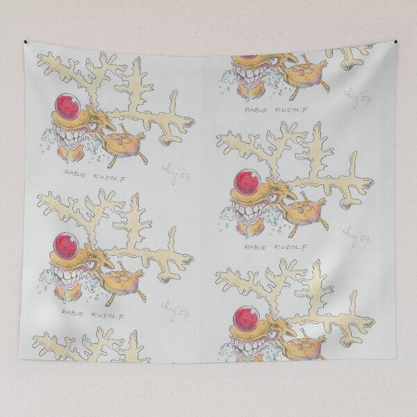 Item preview, Reindeer Cartoon - Rabid and Foaming at Mouth - Quirky Christmas Drawing designed and sold by MikeJory.