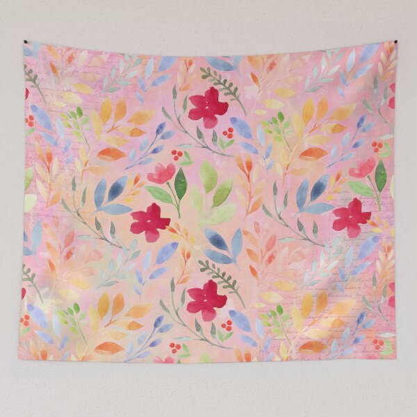 Item preview, Floral Script Pattern - Pink Carnation designed and sold by Amanda-Lakey.