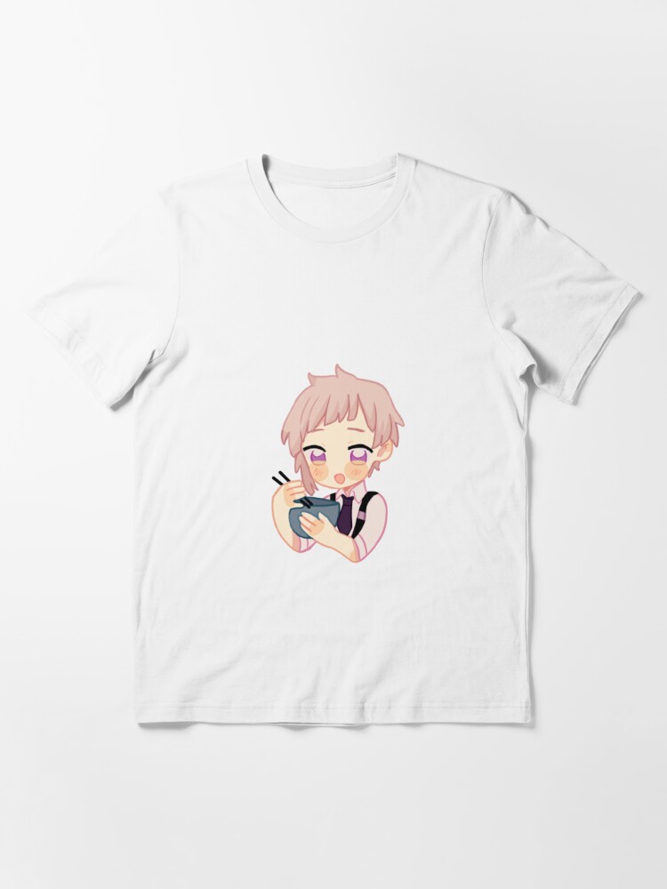 Anime Girl Eating Mukbang Itadakimasu Men's Back Print T-shirt