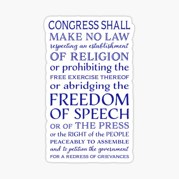 FIRST AMENDMENT FREEDOM OF SPEECH  Sticker