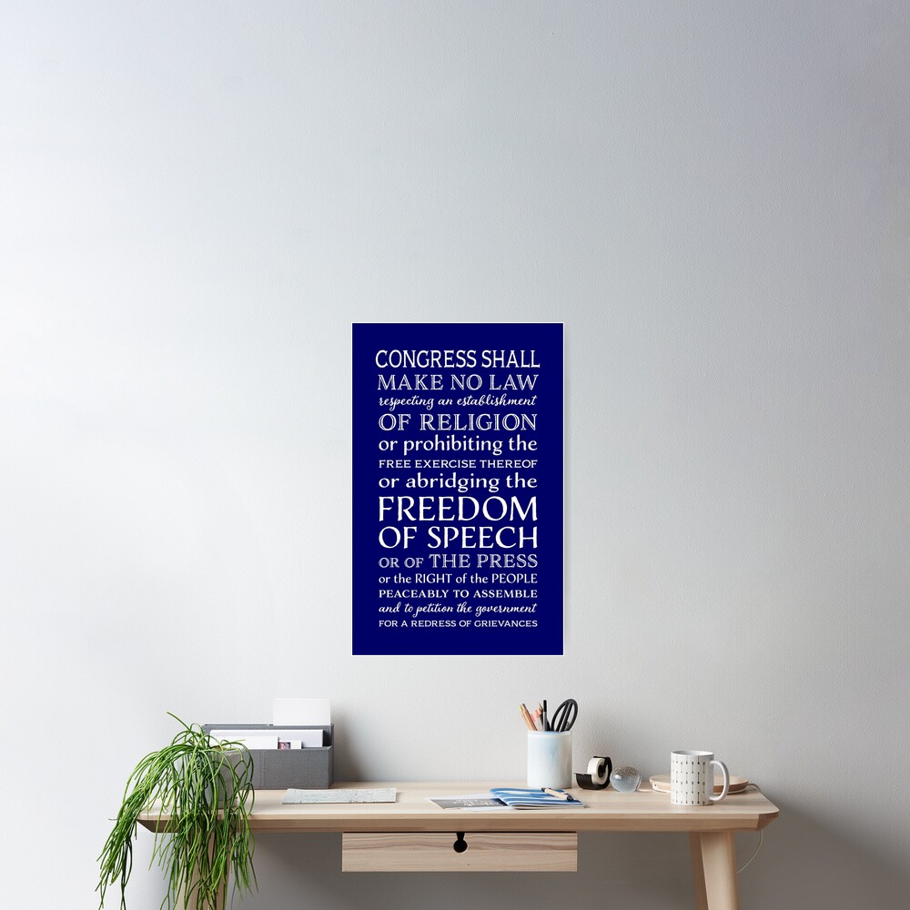 "FIRST AMENDMENT FREEDOM OF SPEECH " Poster for Sale by AntiqueImages ...