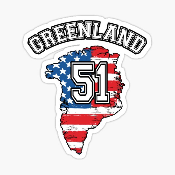 Greenland 51st State USA American Flag Political Sticker