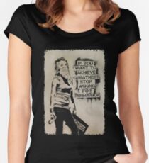 Banksy quote graffiti If You Want to Achieve Greatness stop asking for permission Fitted Scoop T-Shirt