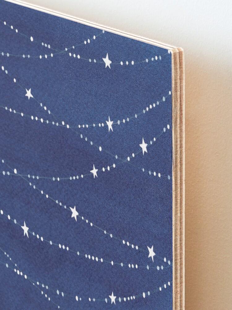 Alternate view of Garland of Stars IV, nautical watercolor Mounted Print