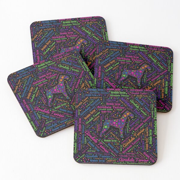 Item preview, Airedale Terrier Fun Dot Art and Word Pattern designed and sold by k9printart.