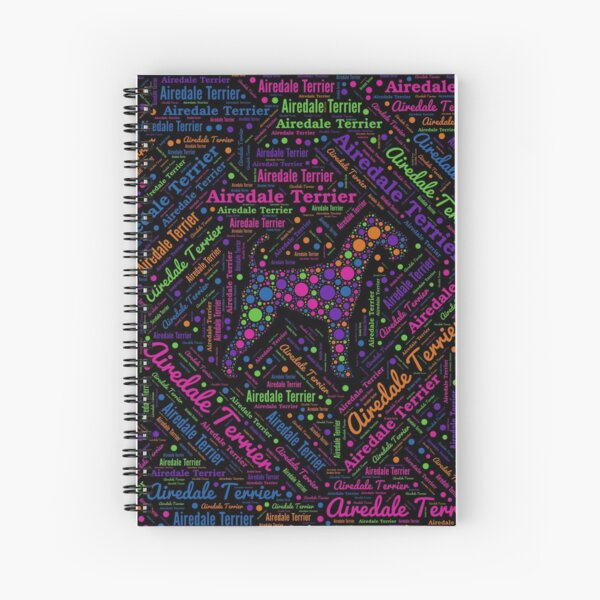 Item preview, Airedale Terrier Fun Dot Art and Word Pattern designed and sold by k9printart.