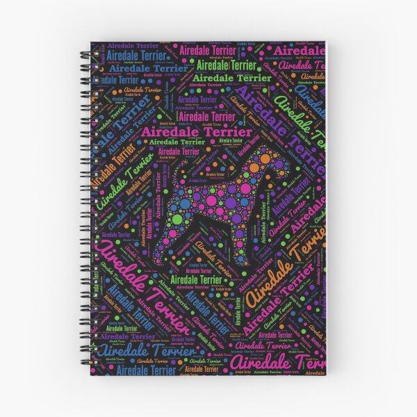 Item preview, Airedale Terrier Fun Dot Art and Word Pattern designed and sold by k9printart.