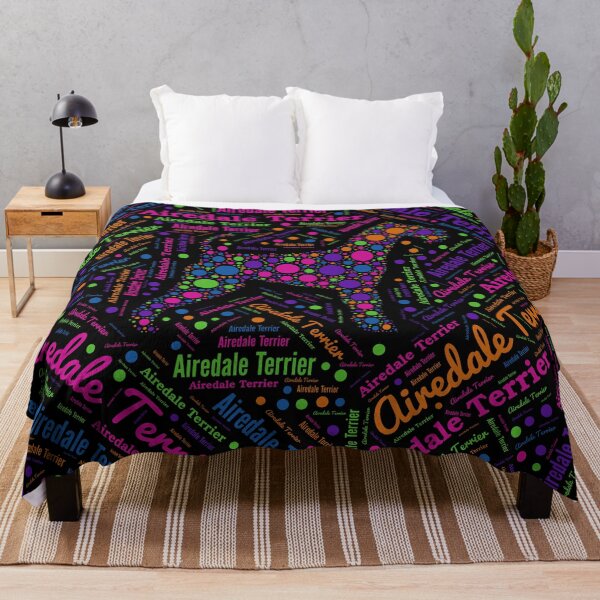 Item preview, Airedale Terrier Fun Dot Art and Word Pattern designed and sold by k9printart.