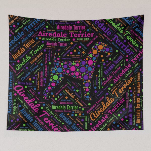 Item preview, Airedale Terrier Fun Dot Art and Word Pattern designed and sold by k9printart.